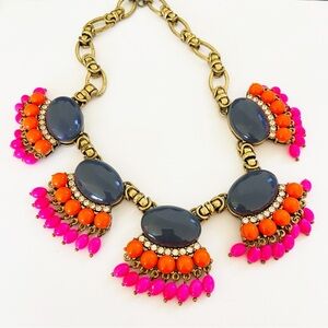 J Crew 3 statement necklace colorful repair lot- missing a few small stones